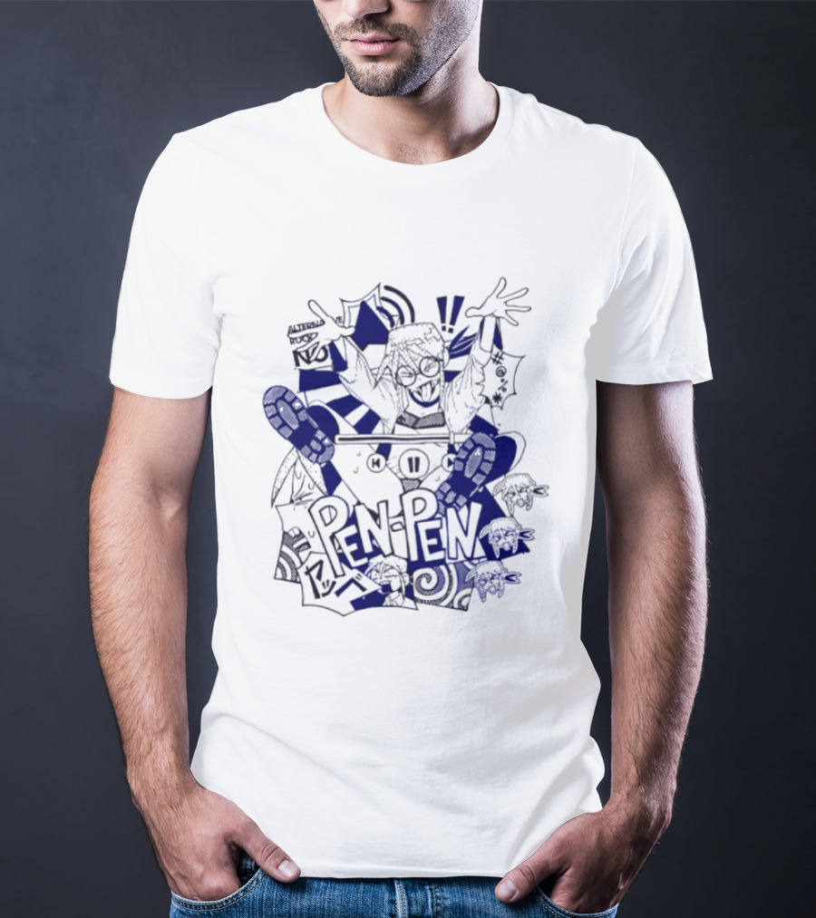 Pen Pen Playback Vibrant Comic Style Exclamation Fun T-Shirt