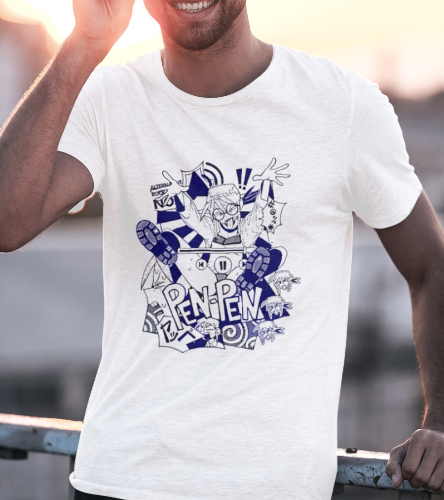 Pen Pen Playback Vibrant Comic Style Exclamation Fun T-Shirt
