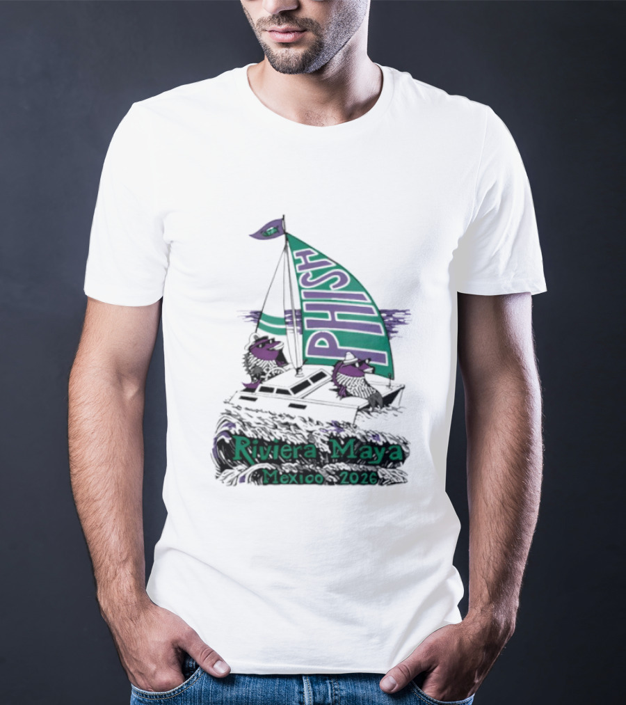 Phish Riviera Maya Mexico 2026 Sailboat Dolphins T-Shirt