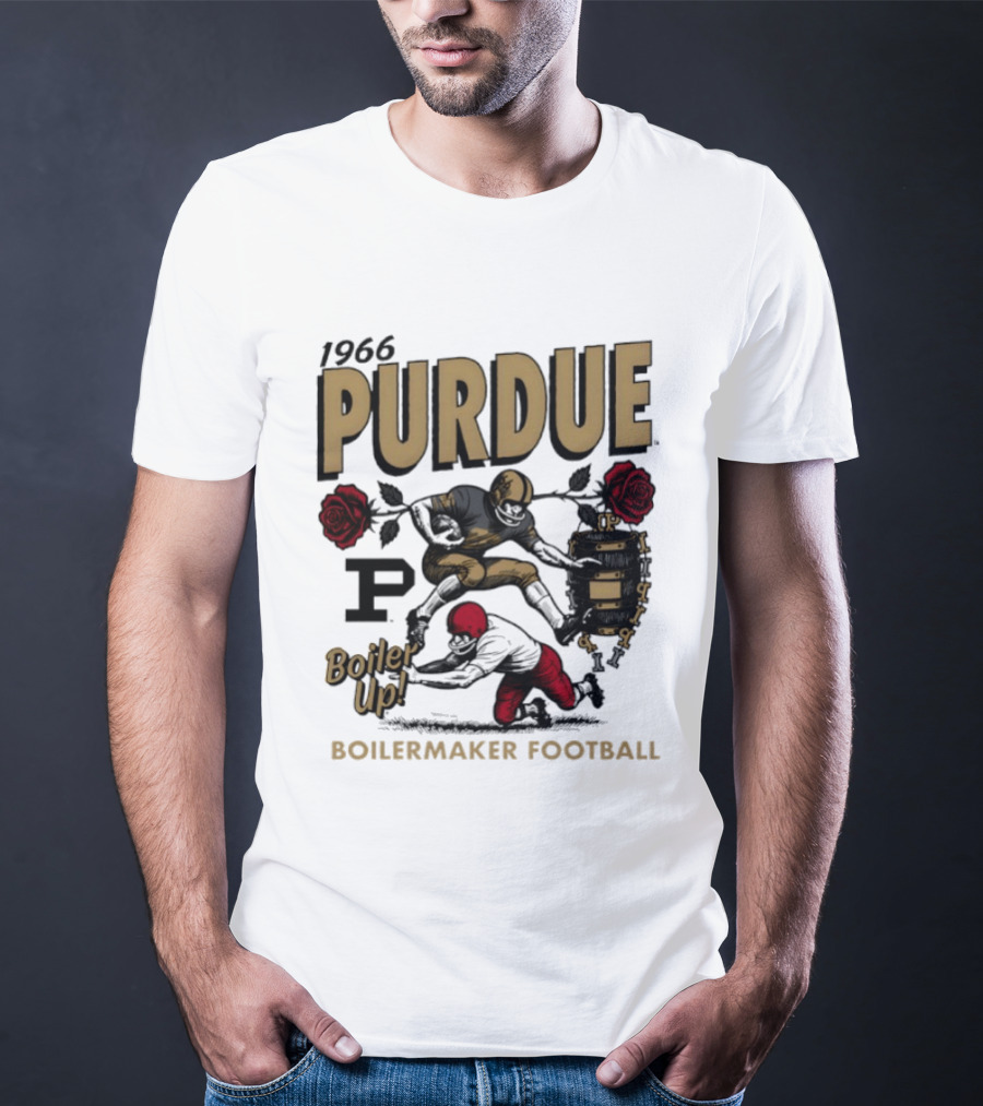 1966 Purdue Boilermaker Football Rose Bowl Boiler Up T-Shirt