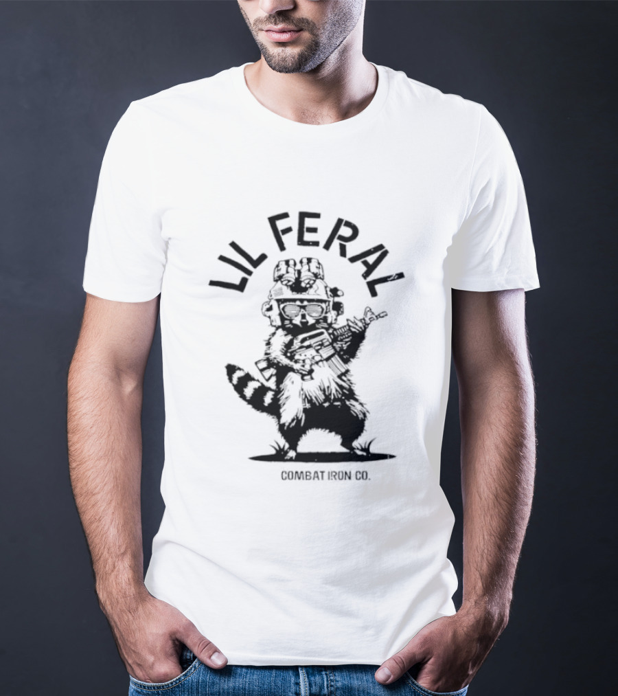 Lil Feral Combat Iron Raccoon Street Rat Society T-Shirt