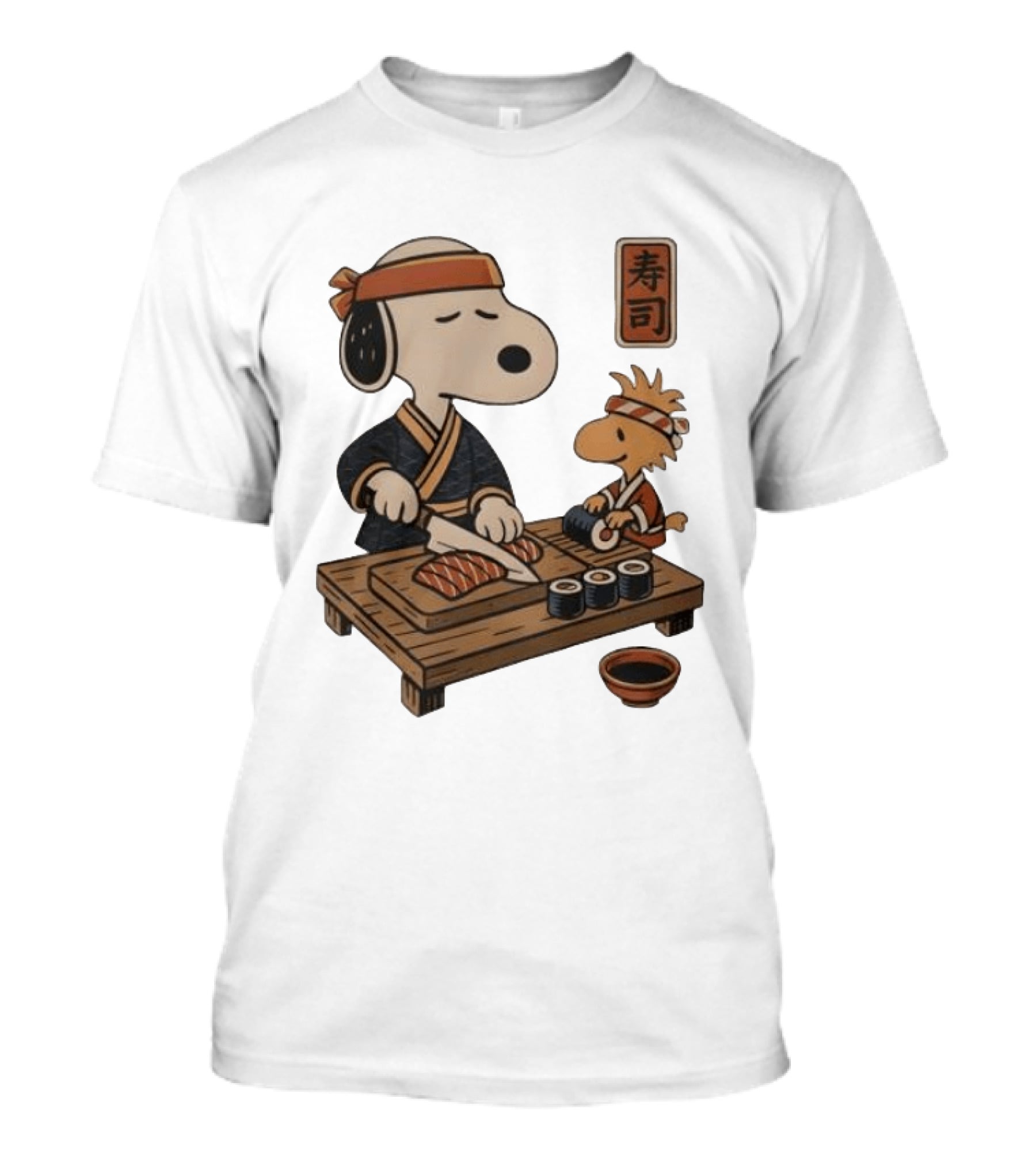 Snoopy Woodstock Sushi Chef Japan Food Sushi T-Shirt