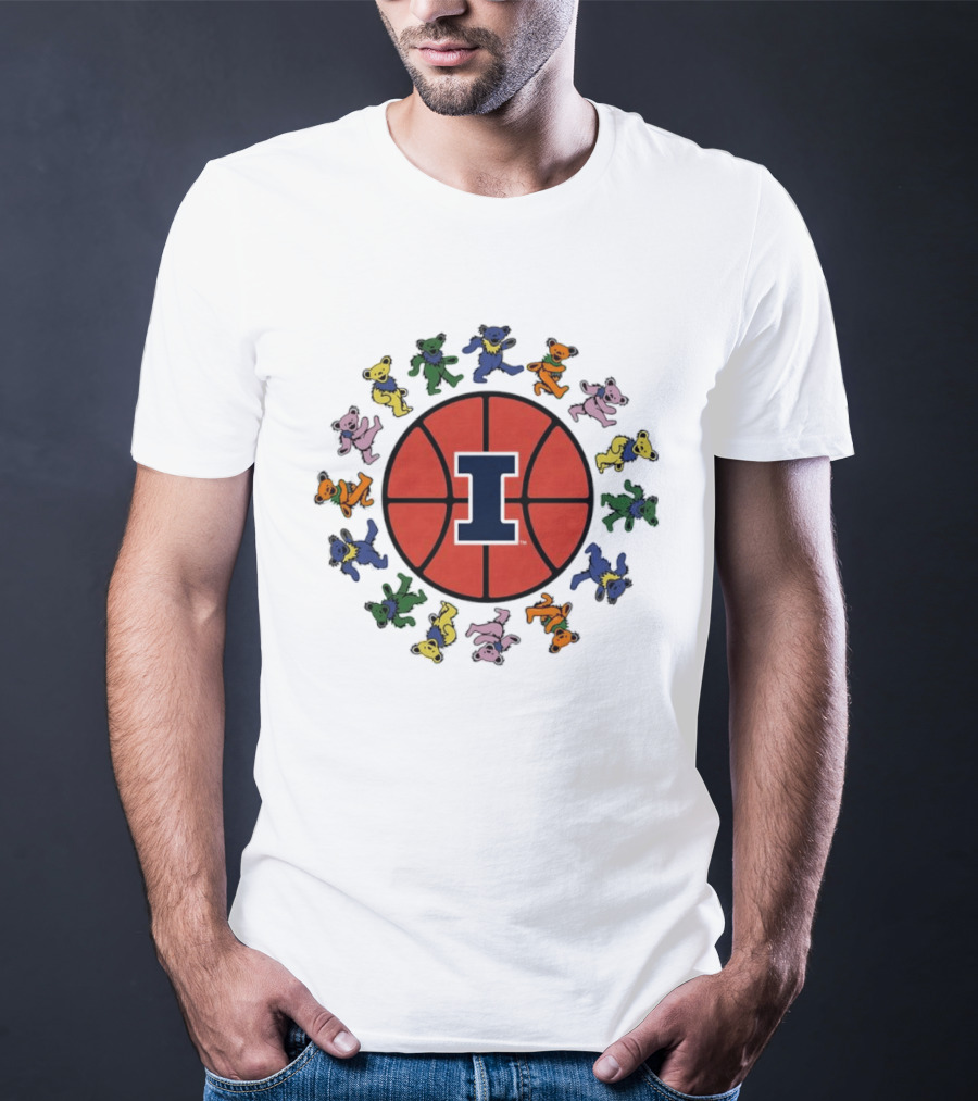 University Of Illinois Grateful Dead Bears Basketball T-Shirt