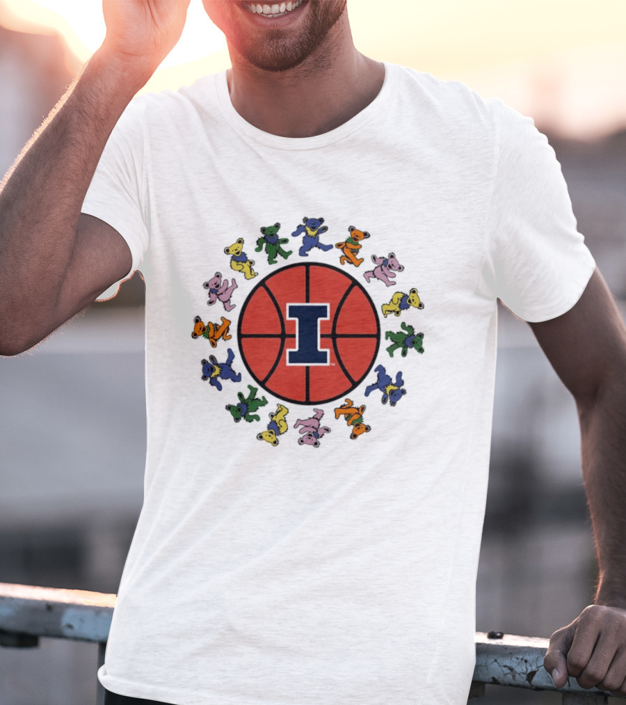University Of Illinois Grateful Dead Bears Basketball T-Shirt