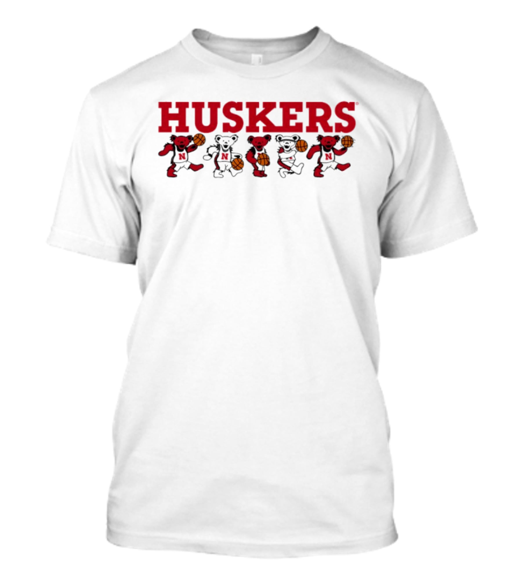 Huskers Grateful Dead Dancing Bears Basketball T-Shirt