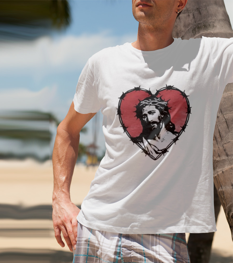 Jesus Crown Of Thorns Heart T-Shirt