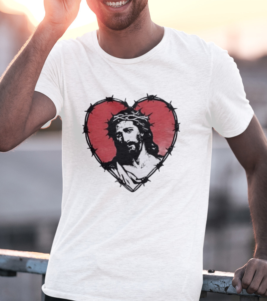 Jesus Crown Of Thorns Heart T-Shirt