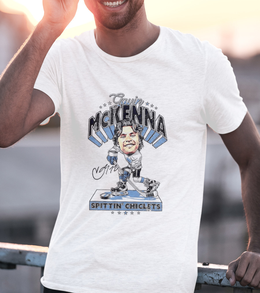 Spittin Gavin McKenna Penn State Nittany Lions NCAA Hockey Spittin Chiclets T-Shirt