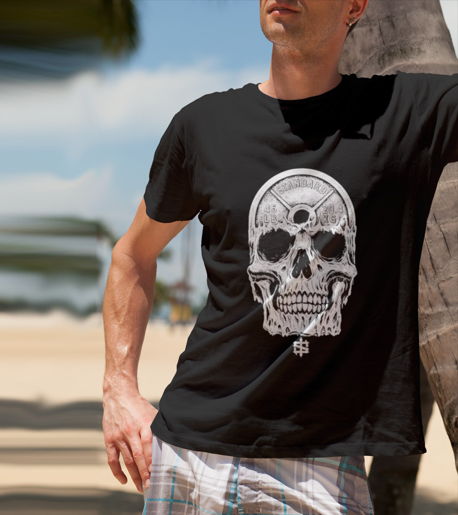 Standard 45 LB 20.4 KG Skull Weights T-Shirt