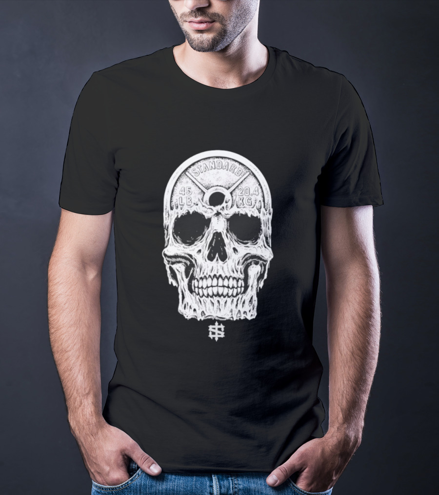 Standard 45 LB 20.4 KG Skull Weights T-Shirt