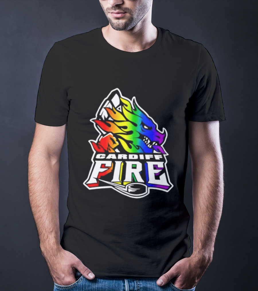 Cardiff Fire Pride Rainbow Hockey T-Shirt