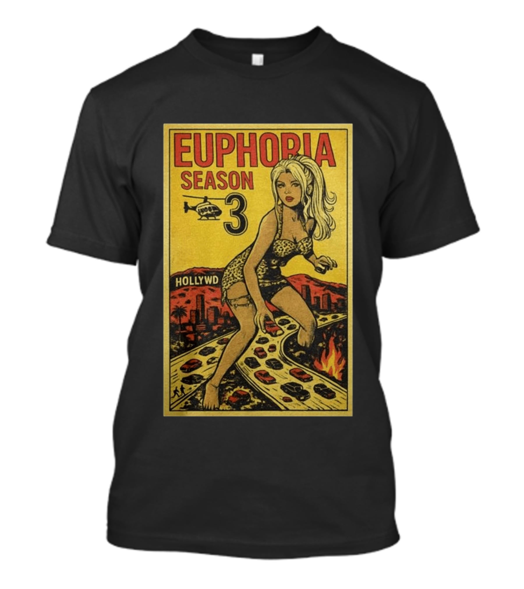 Euphoria Season 3 Hollywood Giant Woman Retro Comic T-Shirt