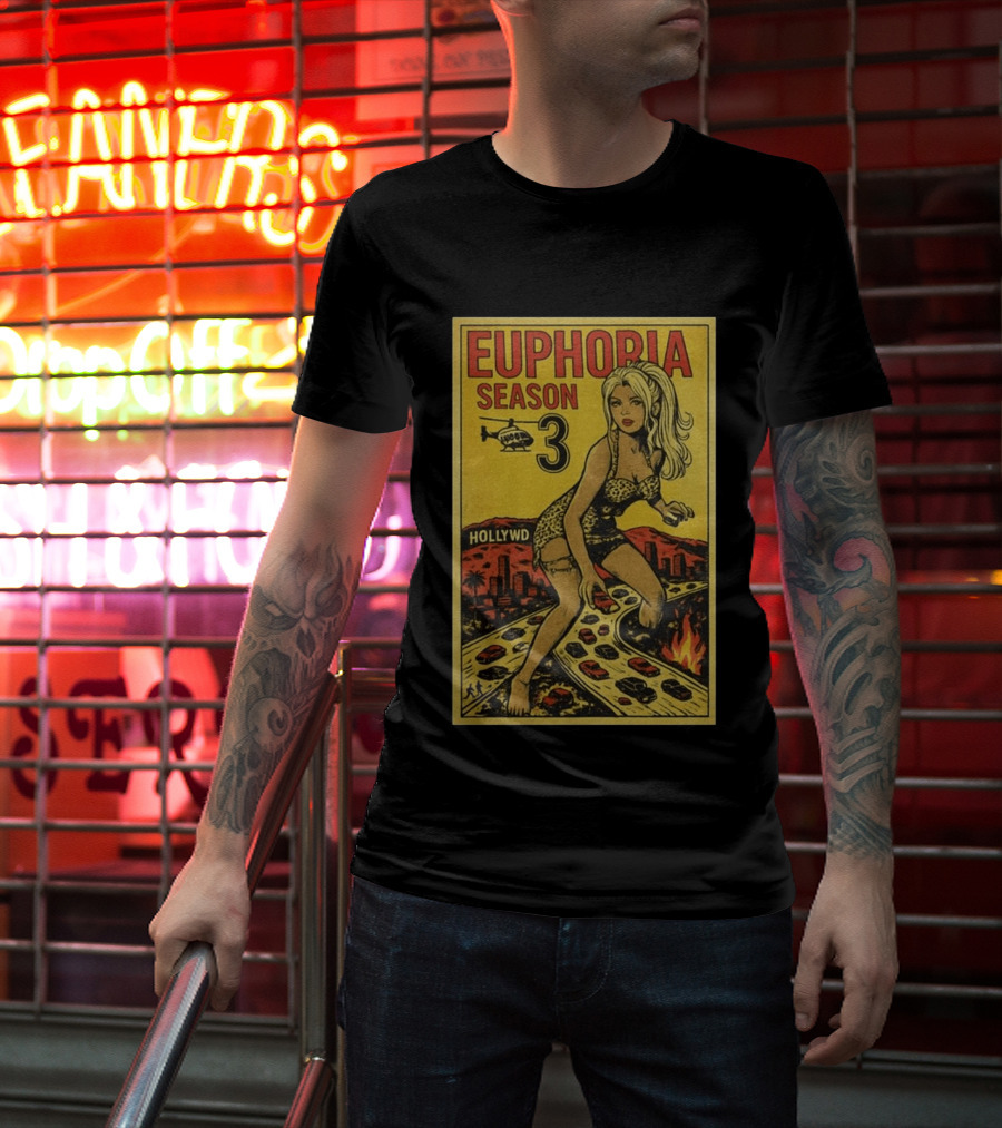 Euphoria Season 3 Hollywood Giant Woman Retro Comic T-Shirt