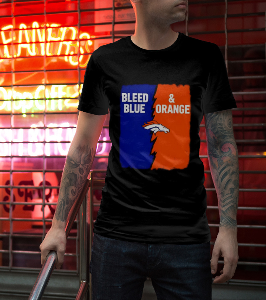 Bleed Blue And Orange Denver Broncos T-Shirt