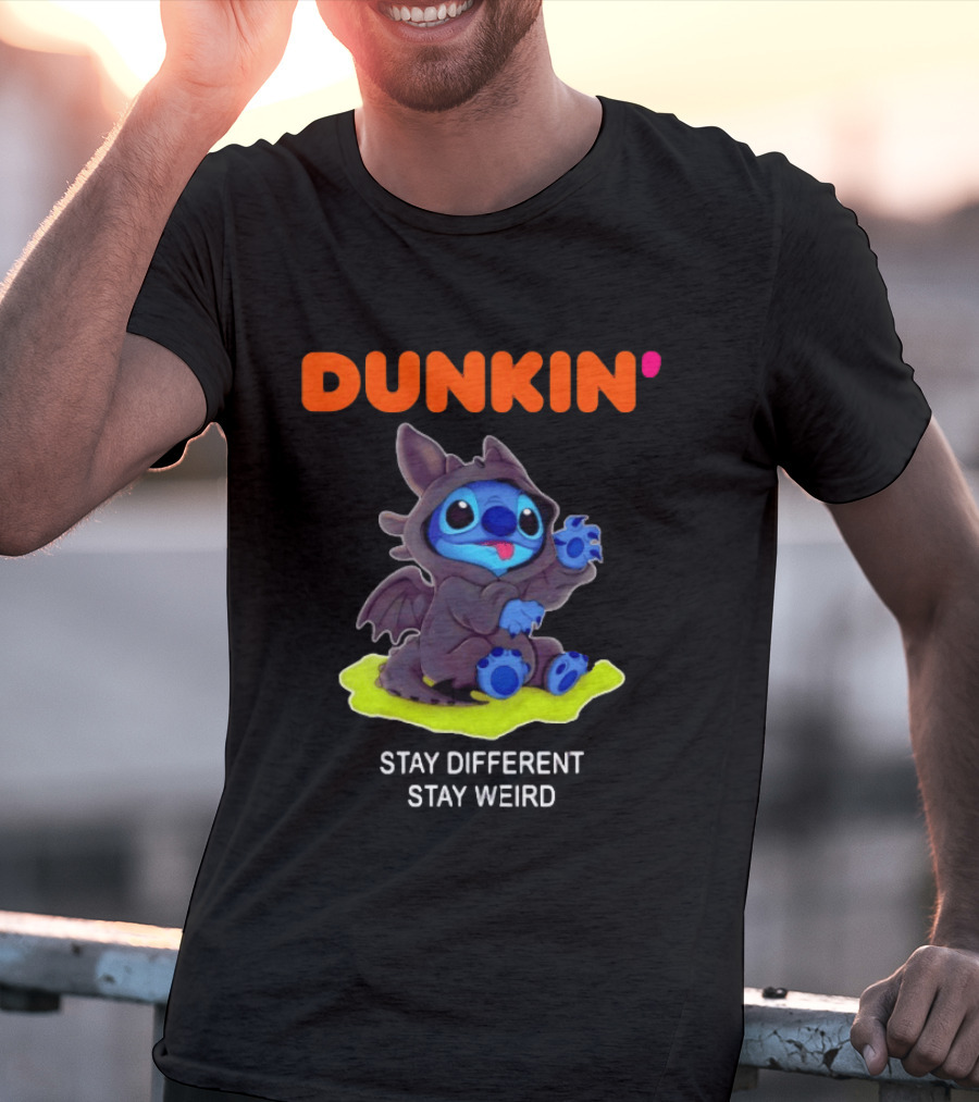 Dunkin' Toothless Stitch Stay Different Stay Weird T-Shirt