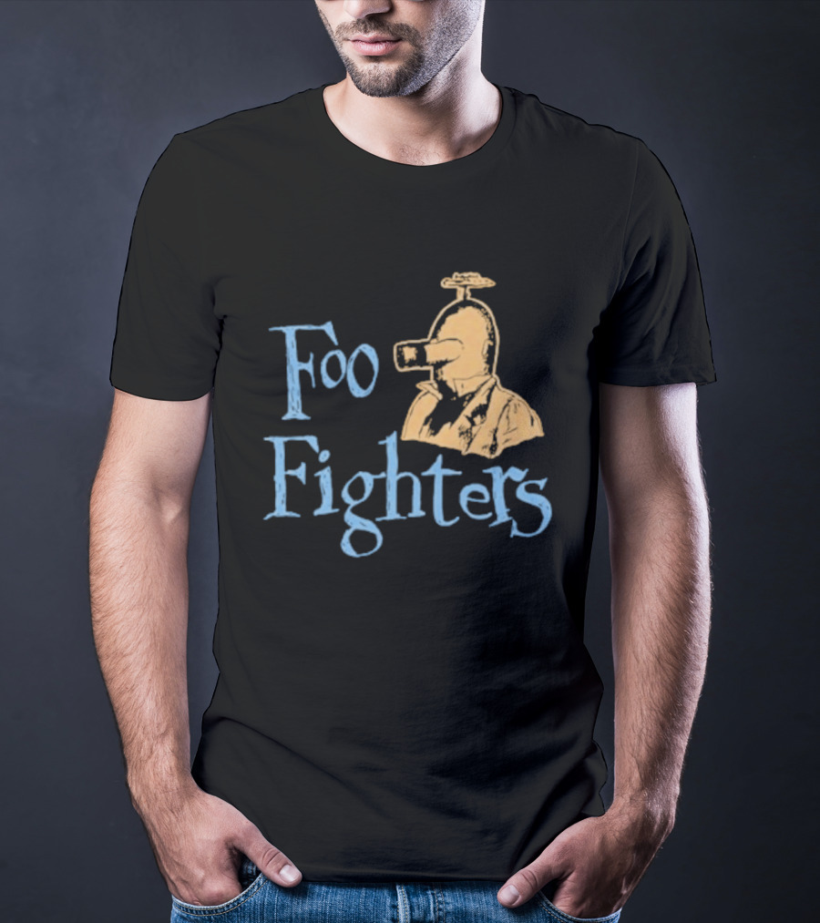 Foo Fighters Retro Pilot Helmet Sketch T-Shirt