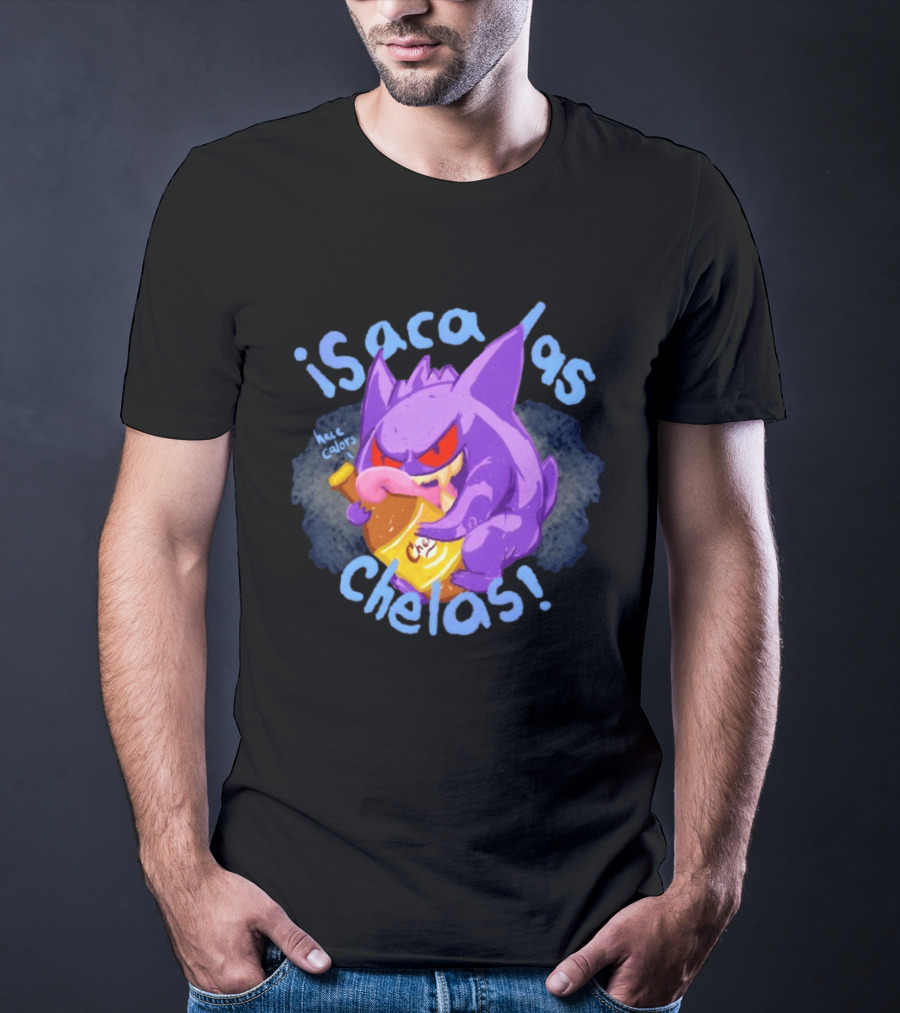 Gengar Pokémon Isaca Las Chelas Beer Mac Calors T-Shirt