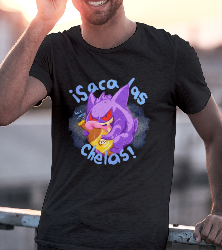 Gengar Pokémon Isaca Las Chelas Beer Mac Calors T-Shirt