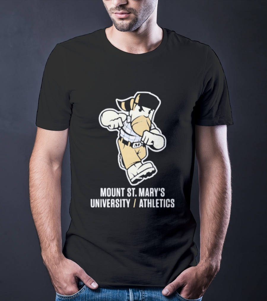 Mount St. Mary's University Athletics Sports Mascot Fight Pose T-Shirt