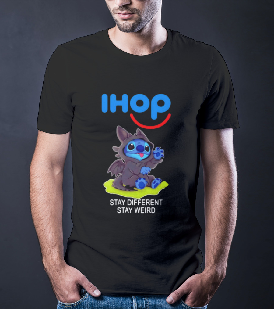 IHOP Stitch Toothless Stay Different Stay Weird T-Shirt