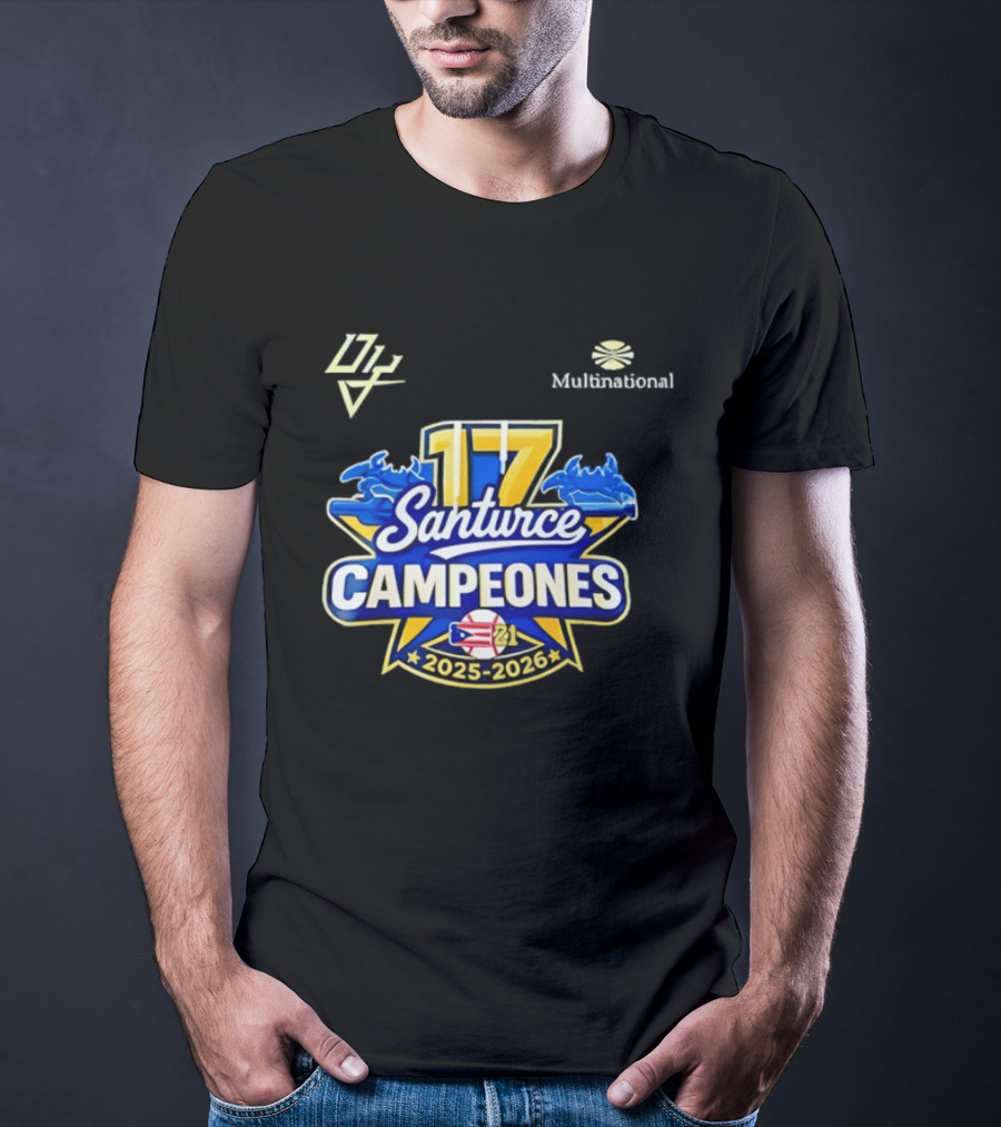 Santurce Campeones 2023 2026 LBPRC 17 Multinational T-Shirt