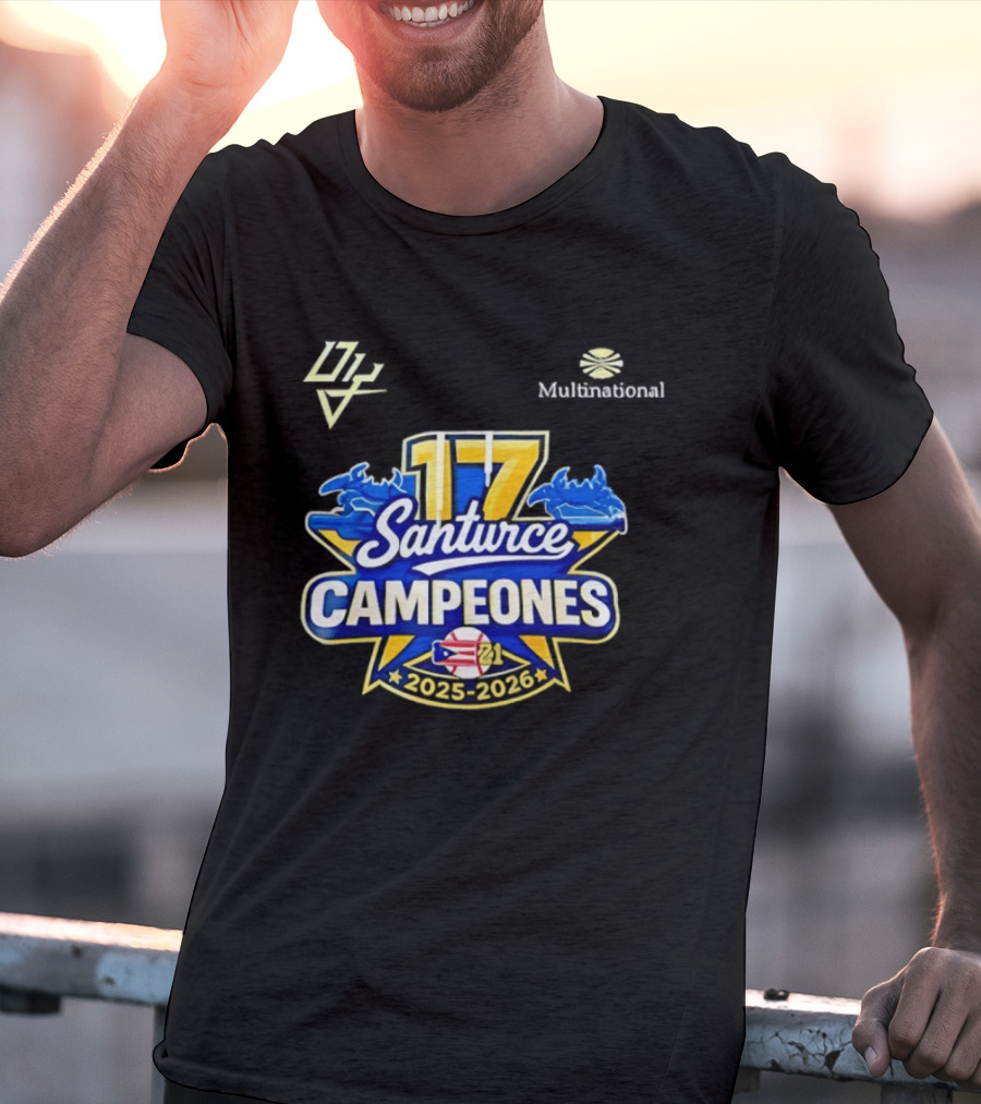 Santurce Campeones 2023 2026 LBPRC 17 Multinational T-Shirt