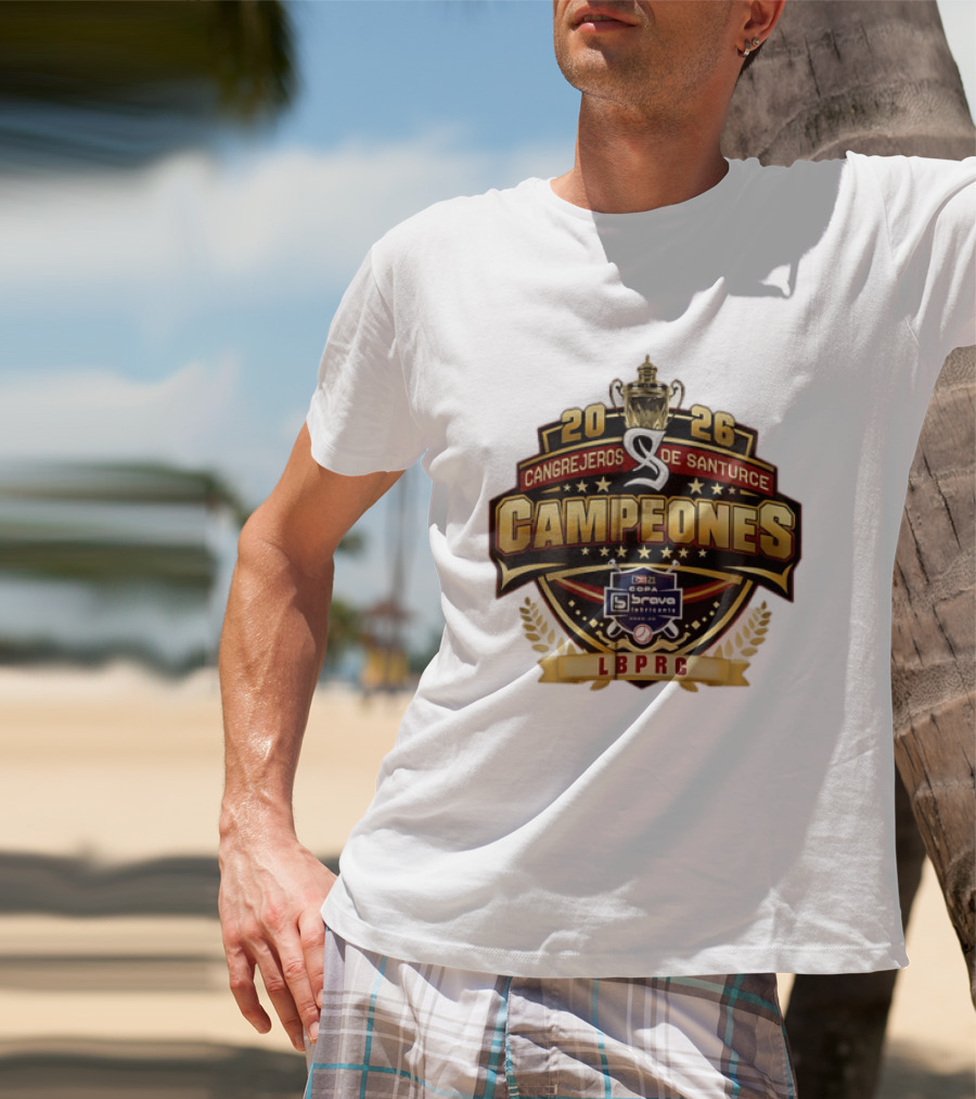 Cangrejeros De Santurce 2026 Campeones Celebrate LBPRC Trophy Baseball T-Shirt