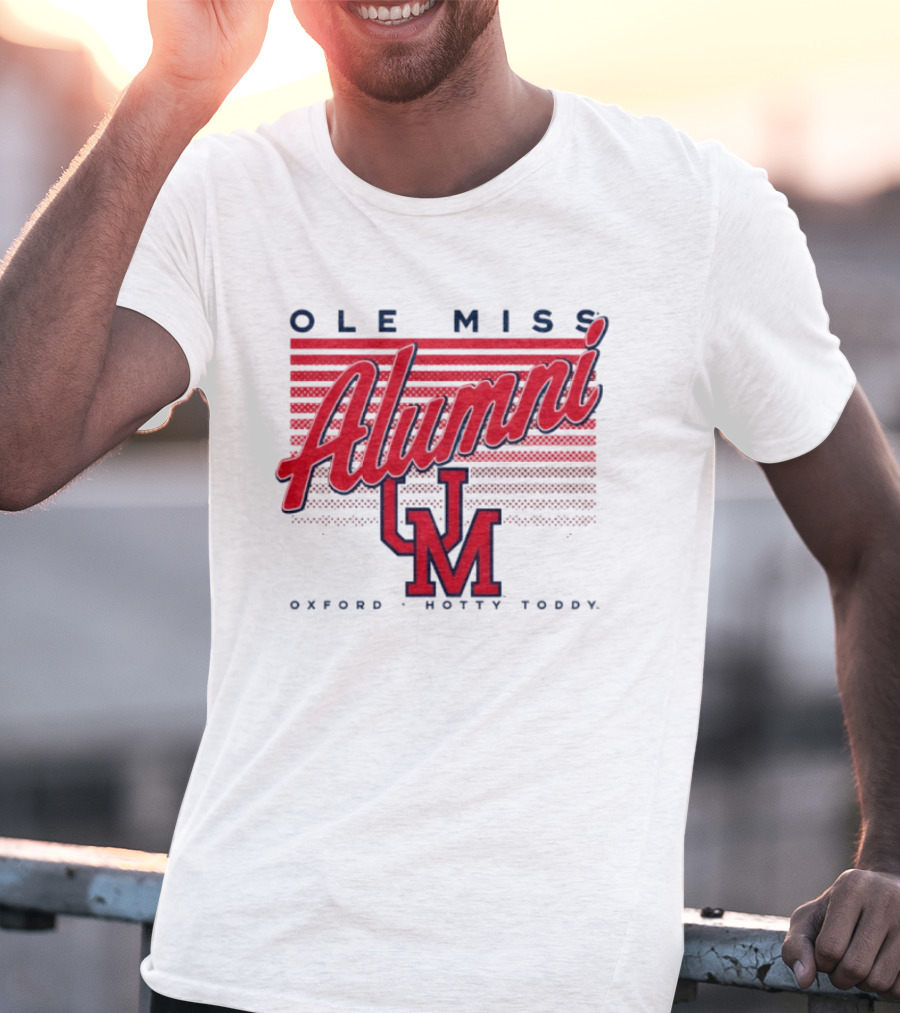 Ole Miss Alumni UM Oxford Hotty Toddy Stripes T-Shirt