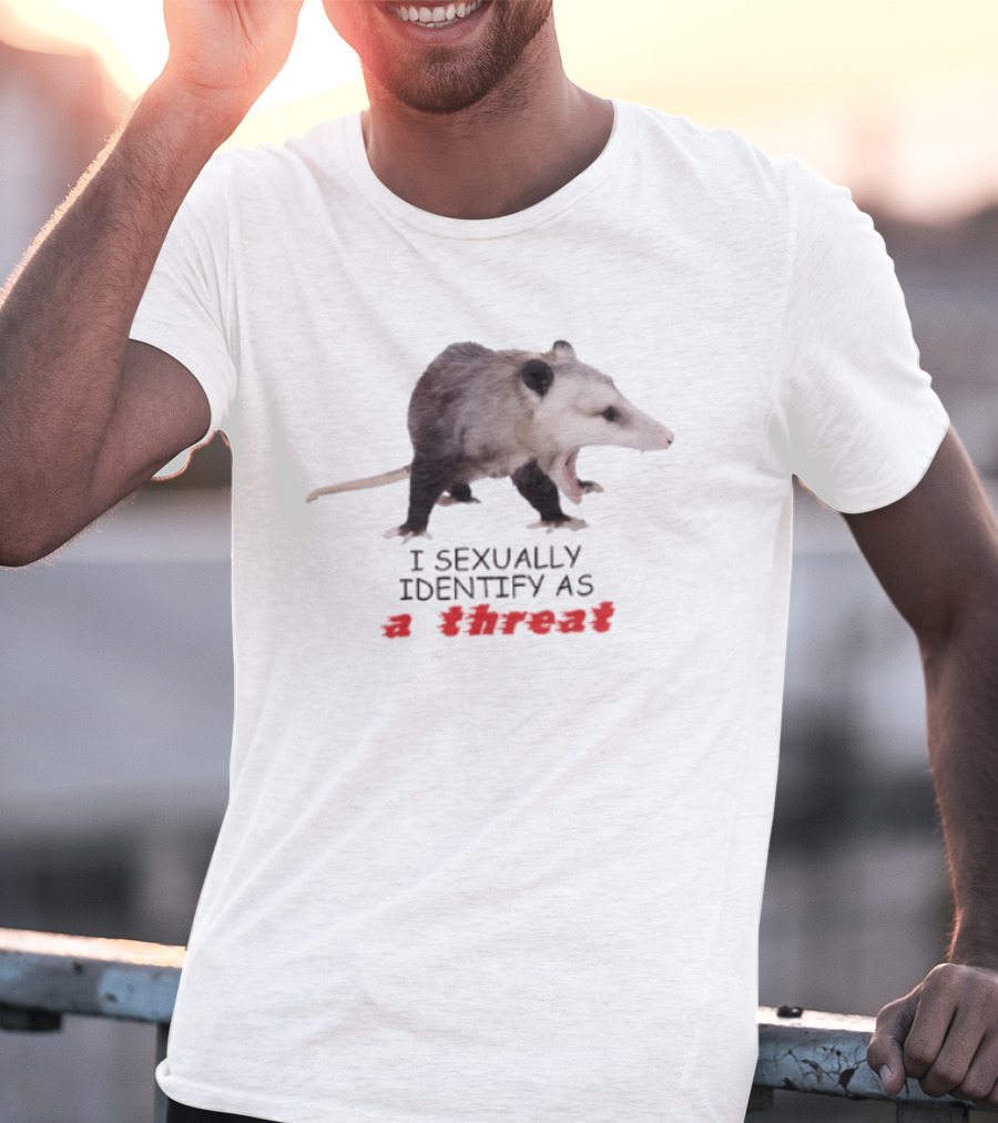 Opossum I Sexually Identify As A Threat Bold Animal T-Shirt