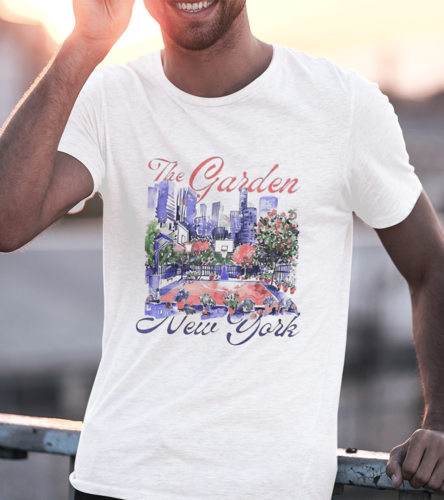The Garden New York Basketball Court Cityscape T-Shirt