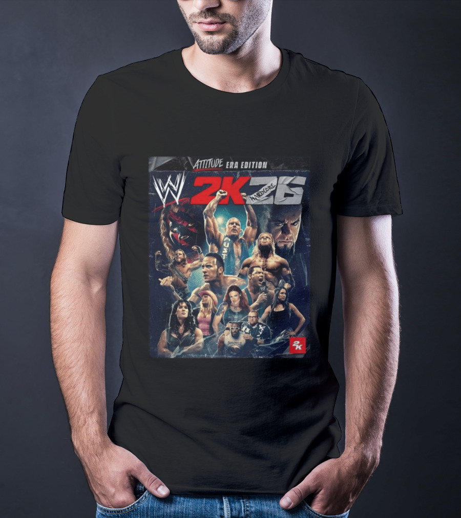 WWE 2K26 Attitude Era Edition Featuring Iconic Legends T-Shirt