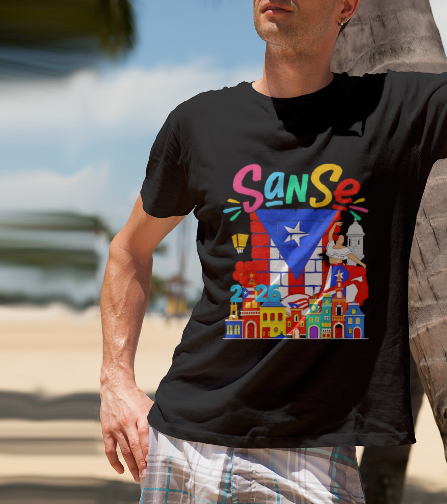 Sanse Festival 2026 Puerto Rican Culture Celebration San Sebastian Balcones De Cora T-Shirt