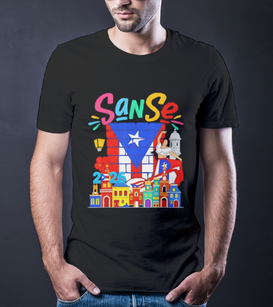 Sanse Festival 2026 Puerto Rican Culture Celebration San Sebastian Balcones De Cora T-Shirt