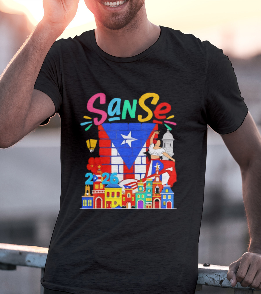 Sanse Festival 2026 Puerto Rican Culture Celebration San Sebastian Balcones De Cora T-Shirt