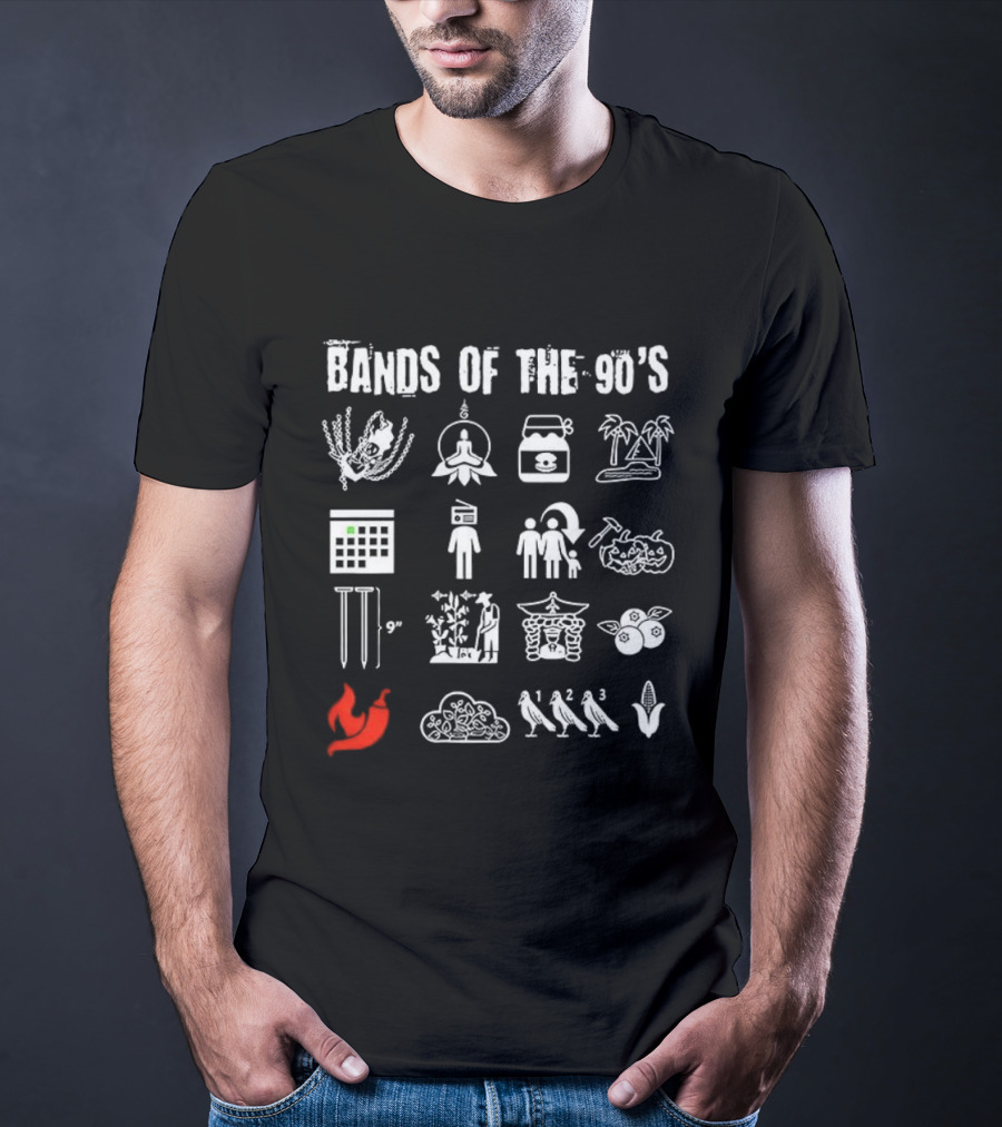 Bands Of The 90's Symbolic Icons Tribute Collection 2026 T-Shirt