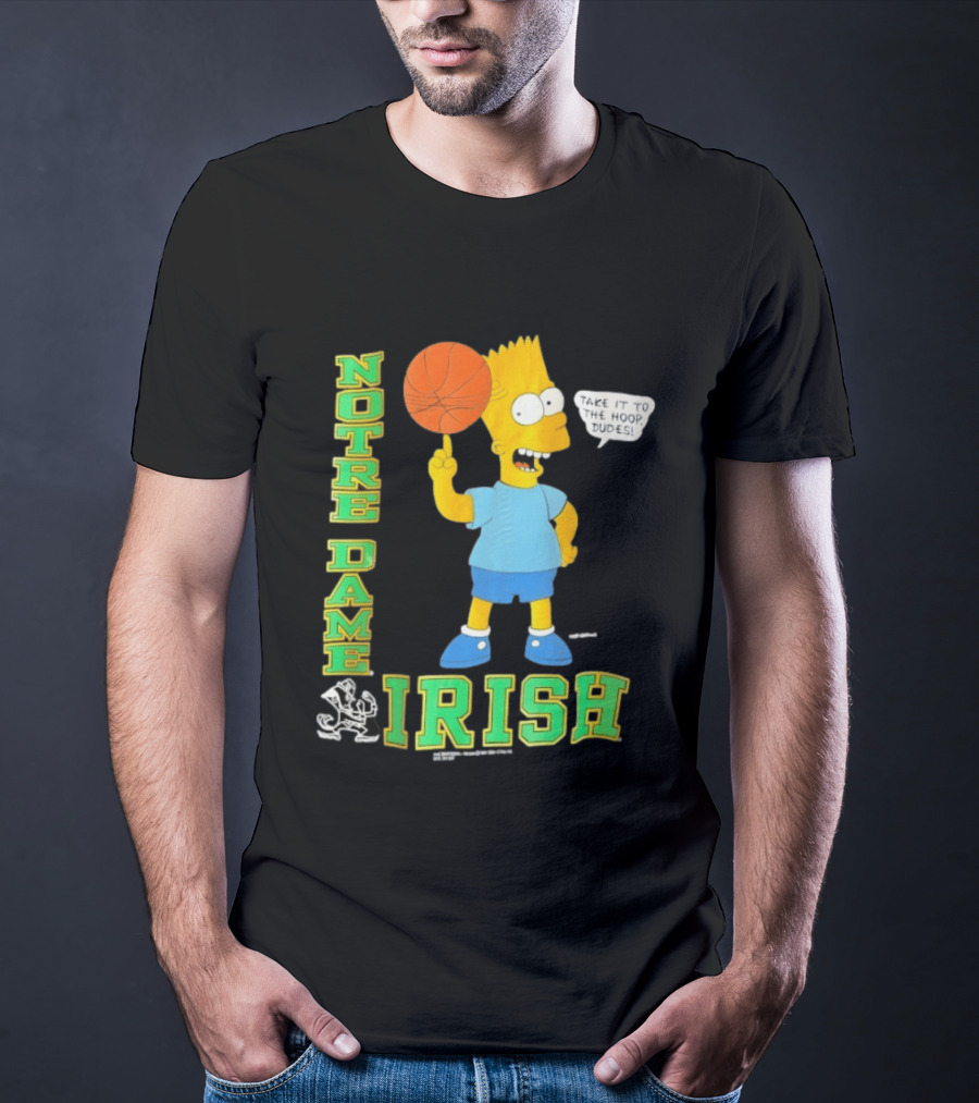 Notre Dame Irish Bart Simpson Basketball Take It To The Hoop Dudes T-Shirt
