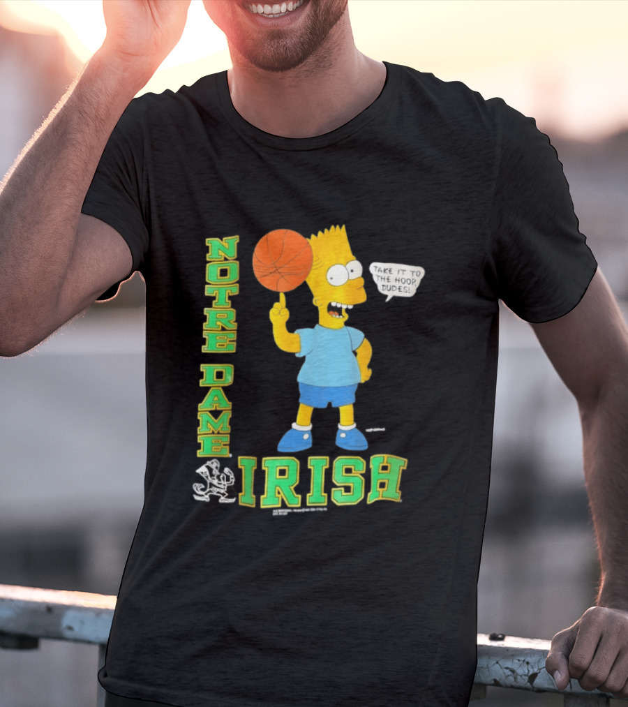 Notre Dame Irish Bart Simpson Basketball Take It To The Hoop Dudes T-Shirt