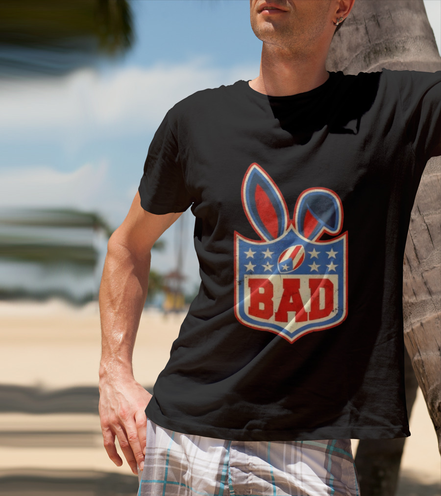 BAD Bunny Football Old School NFL Shield T-Shirt