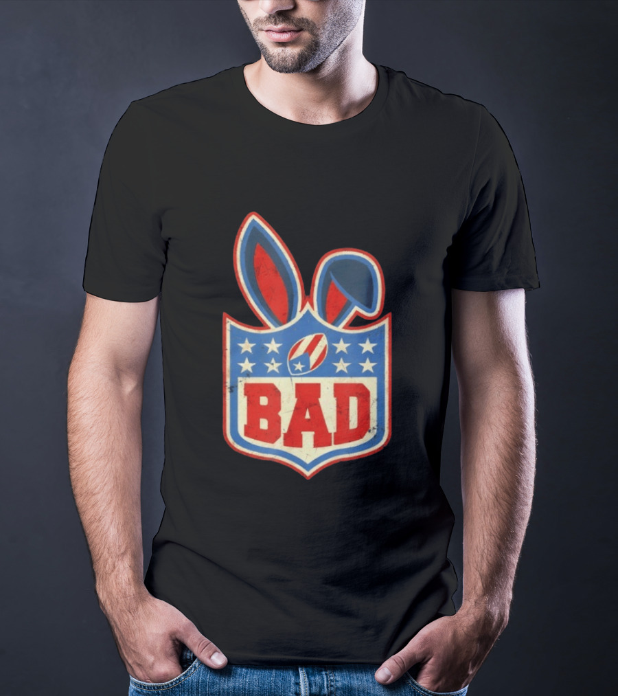 BAD Bunny Football Old School NFL Shield T-Shirt