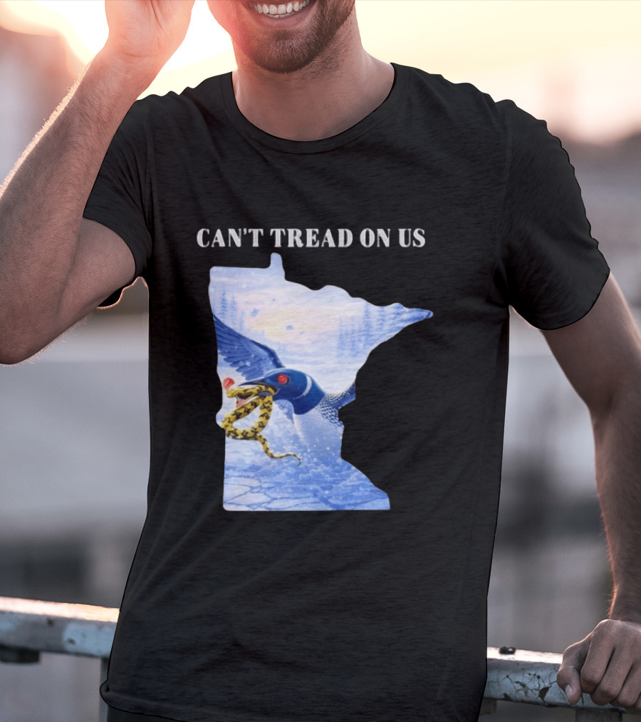 Can't Tread On Us Loon Snake Minnesota Ice Support T-Shirt
