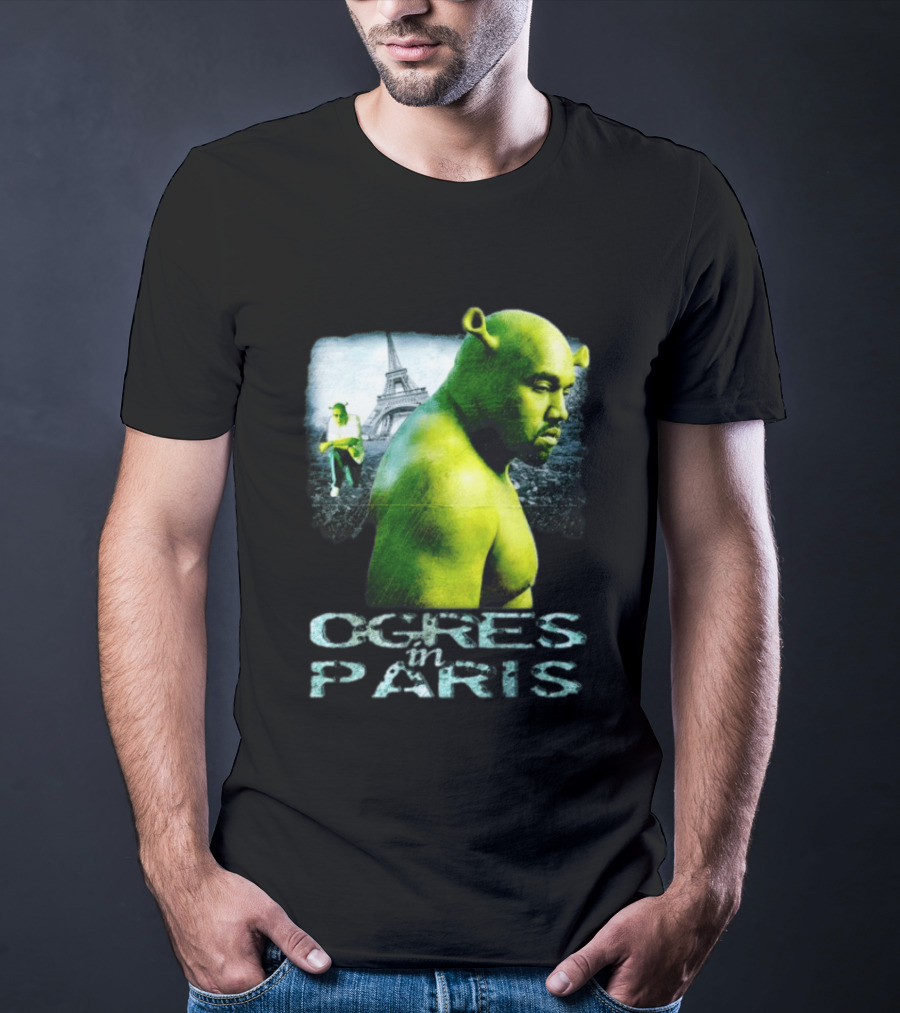 Shrek Kanye West Ogres In Paris Eiffel Tower Mashup T-Shirt