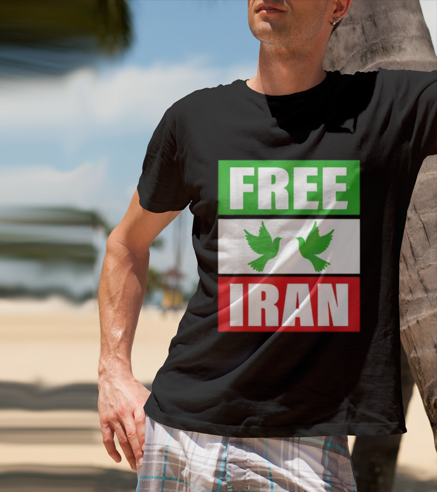 Free Iran Green White Red Peace Doves Freedom T-Shirt