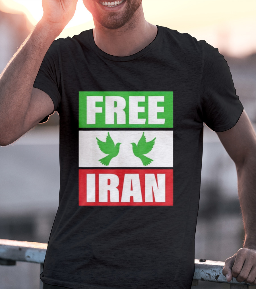 Free Iran Green White Red Peace Doves Freedom T-Shirt