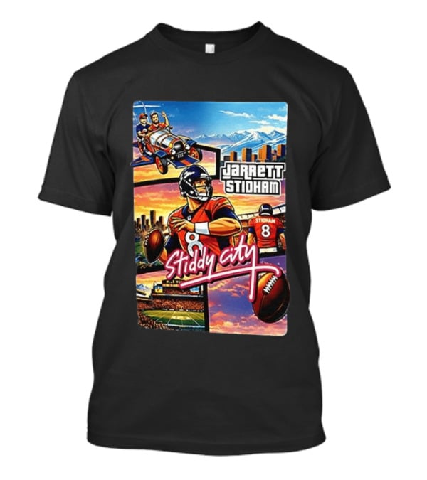 Stiddy City GTA Vice City Jarrett Stidham Football Denver Broncos T-Shirt