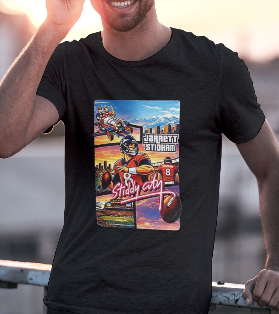 Stiddy City GTA Vice City Jarrett Stidham Football Denver Broncos T-Shirt