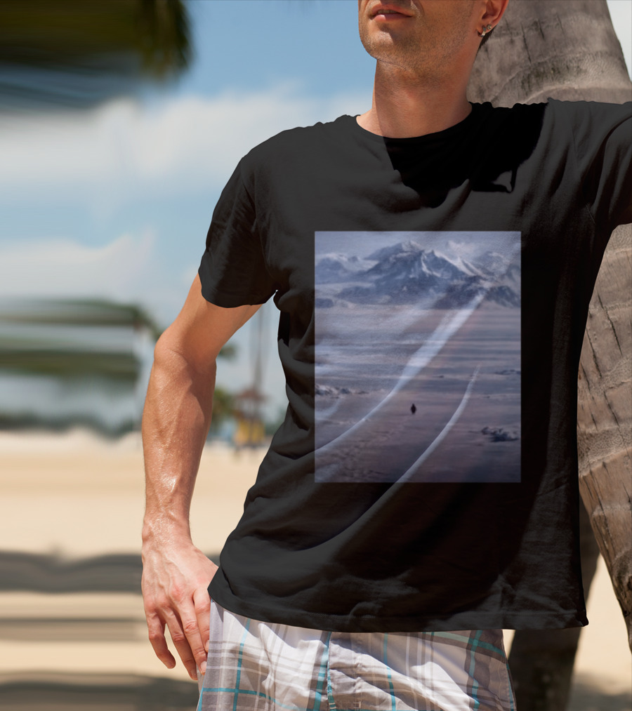 The Nihilist Penguin In Snowy Mountain Landscape T-Shirt