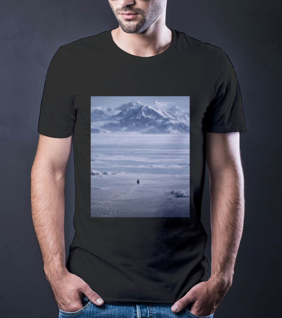 The Nihilist Penguin In Snowy Mountain Landscape T-Shirt
