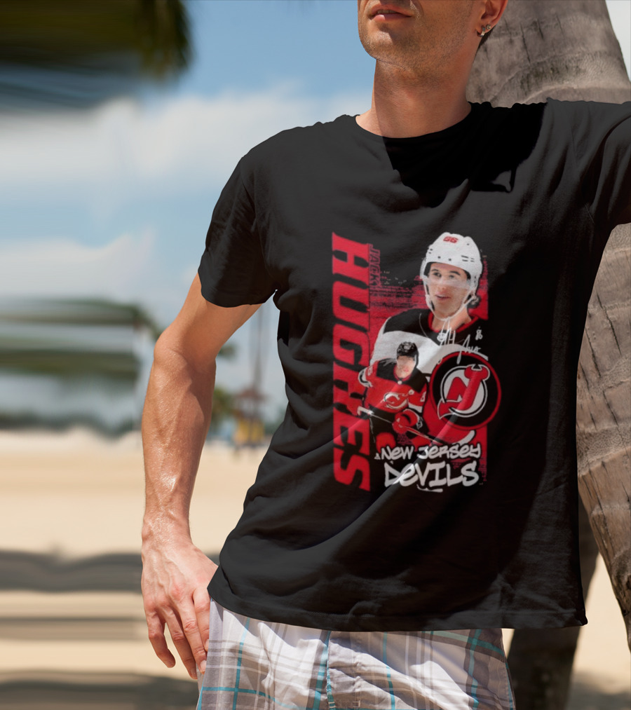 New Jersey Devils Jack Hughes Playmaker Hockey Legend T-Shirt