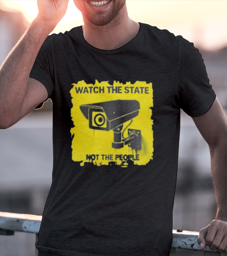 THE STATE NOT THE PEOPLE Yellow Surveillance Camera T-Shirt