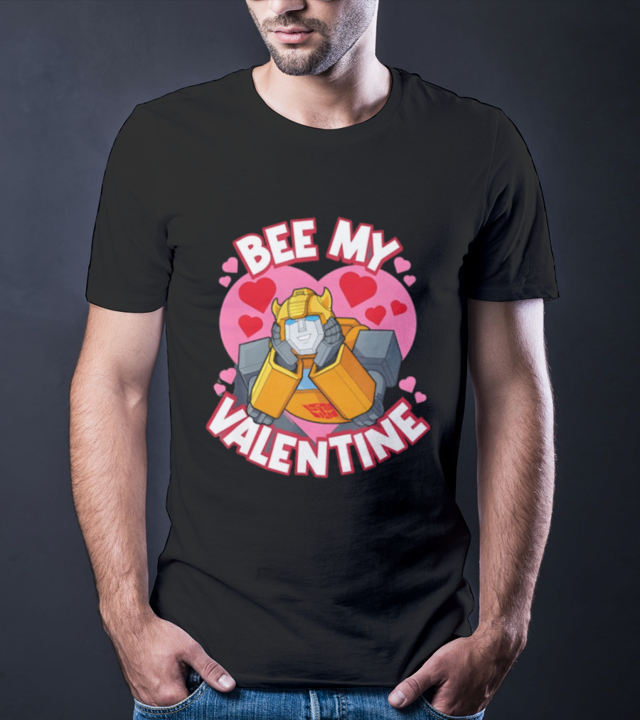 BEE MY VALENTINE Transformers Bumblebee Valentine's Day Hearts T-Shirt